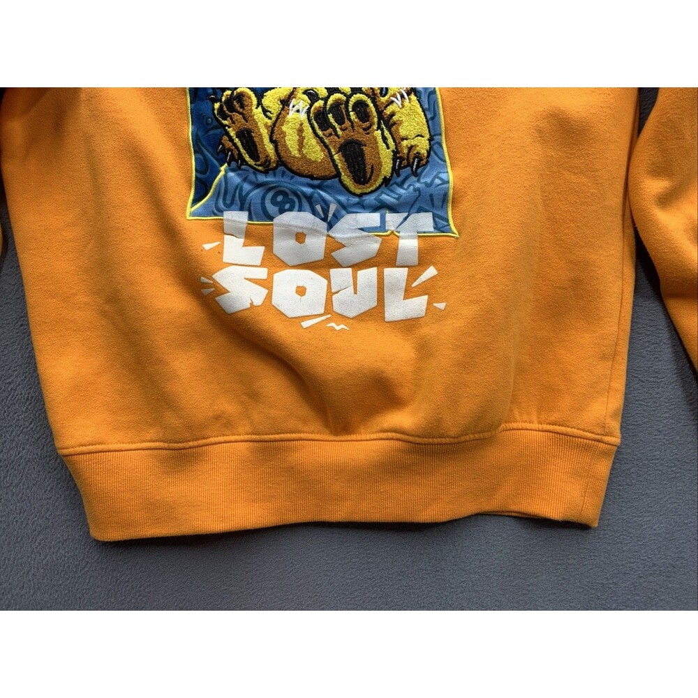 RSINE Mens Lost Soul Embroidered Sweatsuit Outfit Jogging Set Orange Large - Picture 9 of 16
